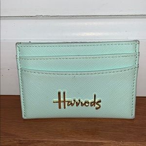 Harrods Card Case ID Credit Card Holder Mint Green